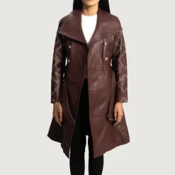 Missoni Maroon Leather Trench Coat