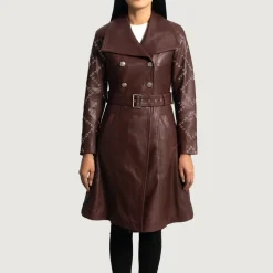 Missoni Maroon Leather Trench Coat