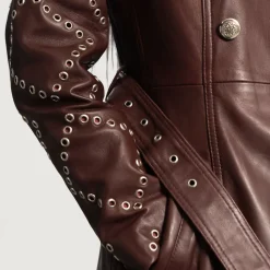 Missoni Maroon Leather Trench Coat
