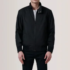 Morrison Black Canvas Bomber Jacket