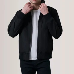 Morrison Black Canvas Bomber Jacket