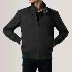 Morrison Olive Canvas Bomber Jacket