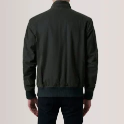 Morrison Olive Canvas Bomber Jacket