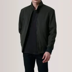 Morrison Olive Canvas Bomber Jacket