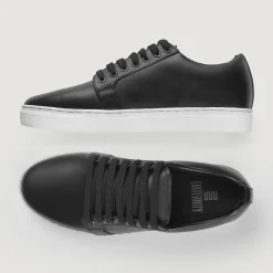 Murphy Low Top Black Leather Sneakers