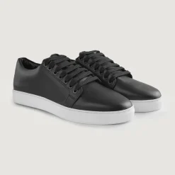 Murphy Low Top Black Leather Sneakers
