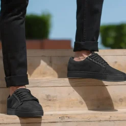 Murphy Low Top Black Nubuck Sneakers