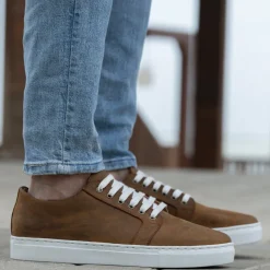 Murphy Low Top Burnt Copper Pullup Leather Sneakers