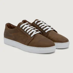 Murphy Low Top Burnt Copper Pullup Leather Sneakers