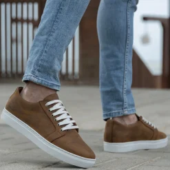 Murphy Low Top Burnt Copper Pullup Leather Sneakers