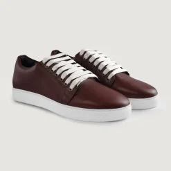 Murphy Low Top Maroon Leather Sneakers