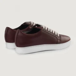 Murphy Low Top Maroon Leather Sneakers