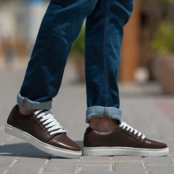 Murphy Low Top Maroon Leather Sneakers