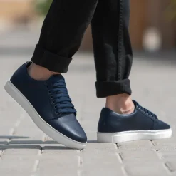 Murphy Low Top Midnight Blue Leather Sneakers