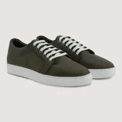 Murphy Low Top Olive Pullup Leather Sneakers