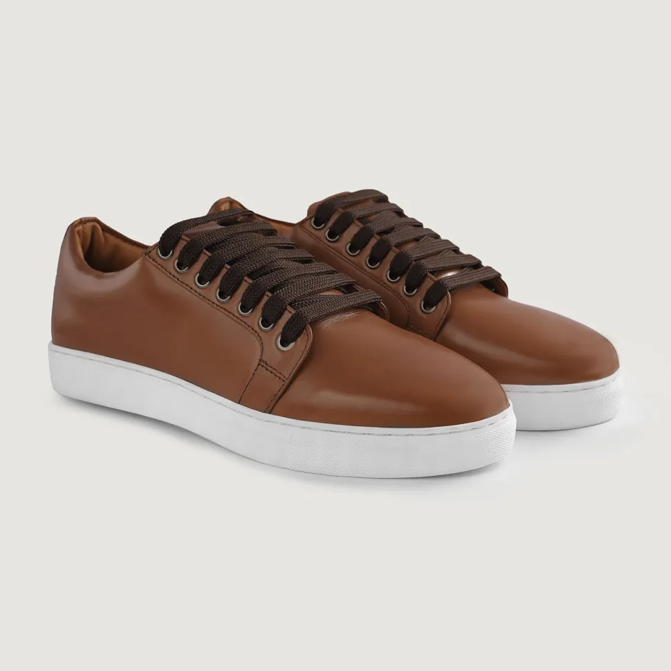 Murphy Low Top Tan Leather Sneakers