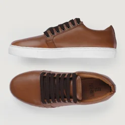 Murphy Low Top Tan Leather Sneakers