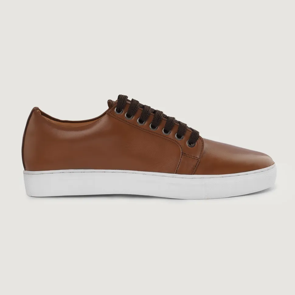 Murphy Low Top Tan Leather Sneakers