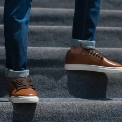 Murphy Low Top Tan Leather Sneakers