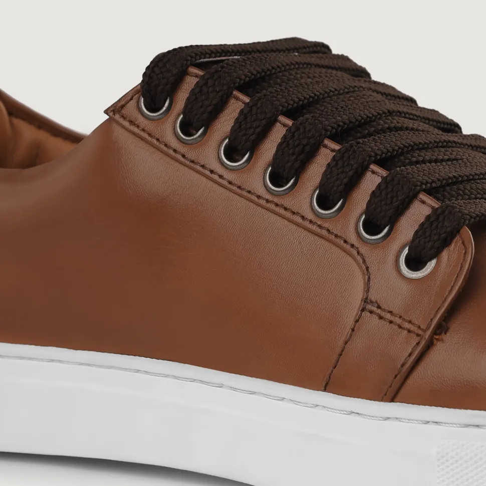 Murphy Low Top Tan Leather Sneakers