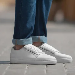 Murphy Low Top White Leather Sneakers
