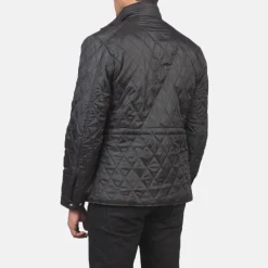 Nelson Quilted Black Windbreaker Jacket