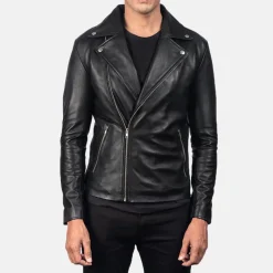 Noah Black Leather Biker Jacket