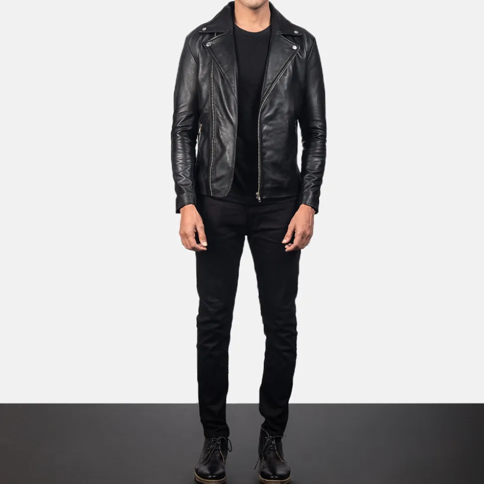 Noah Black Leather Biker Jacket