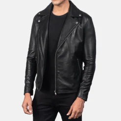 Noah Black Leather Biker Jacket