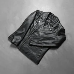 Noah Black Leather Biker Jacket