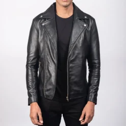 Noah Black Leather Biker Jacket