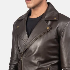 Noah Brown Leather Biker Jacket