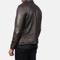 Noah Brown Leather Biker Jacket