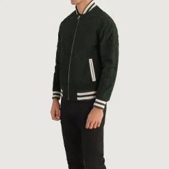 Pascal Green Suede Varsity Jacket
