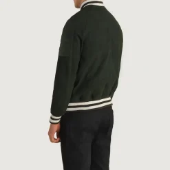 Pascal Green Suede Varsity Jacket