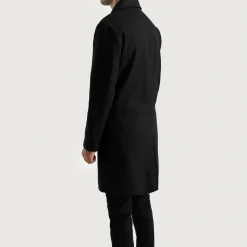 Petrillo Black Wool Single Breasted Coat