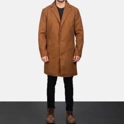 Petrillo Khaki Wool Single Breasted Coat