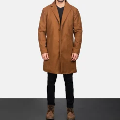 Petrillo Khaki Wool Single Breasted Coat