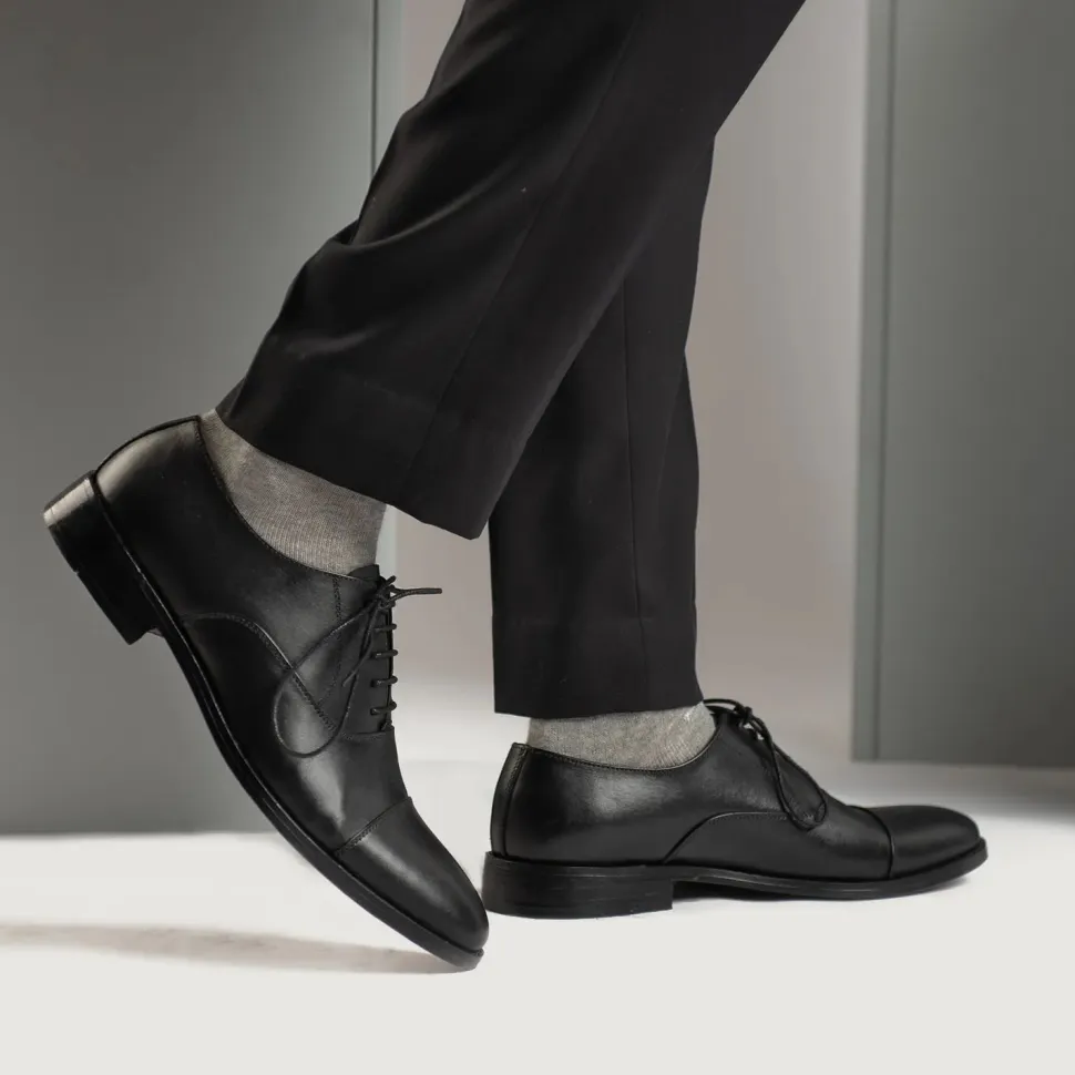 Professor Oxford Black Leather Shoes