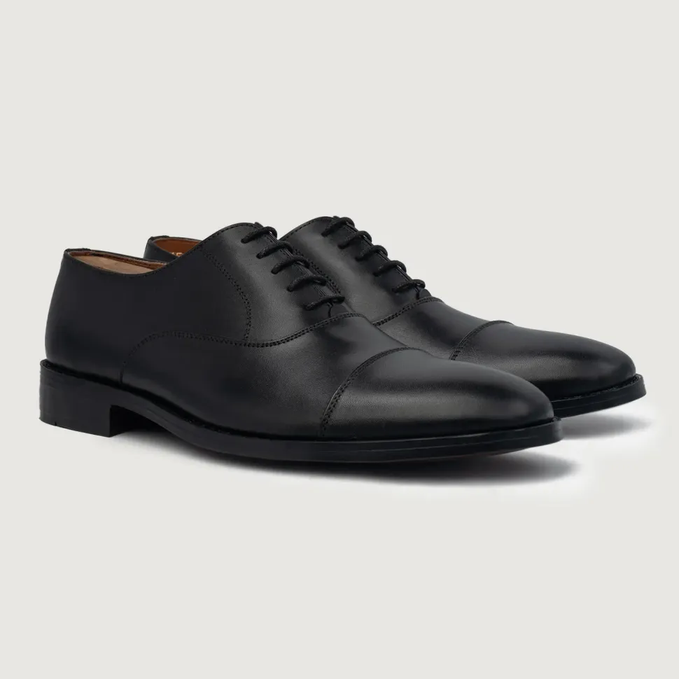 Professor Oxford Black Leather Shoes