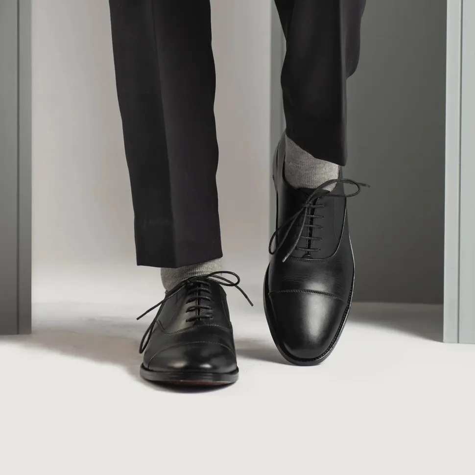 Professor Oxford Black Leather Shoes