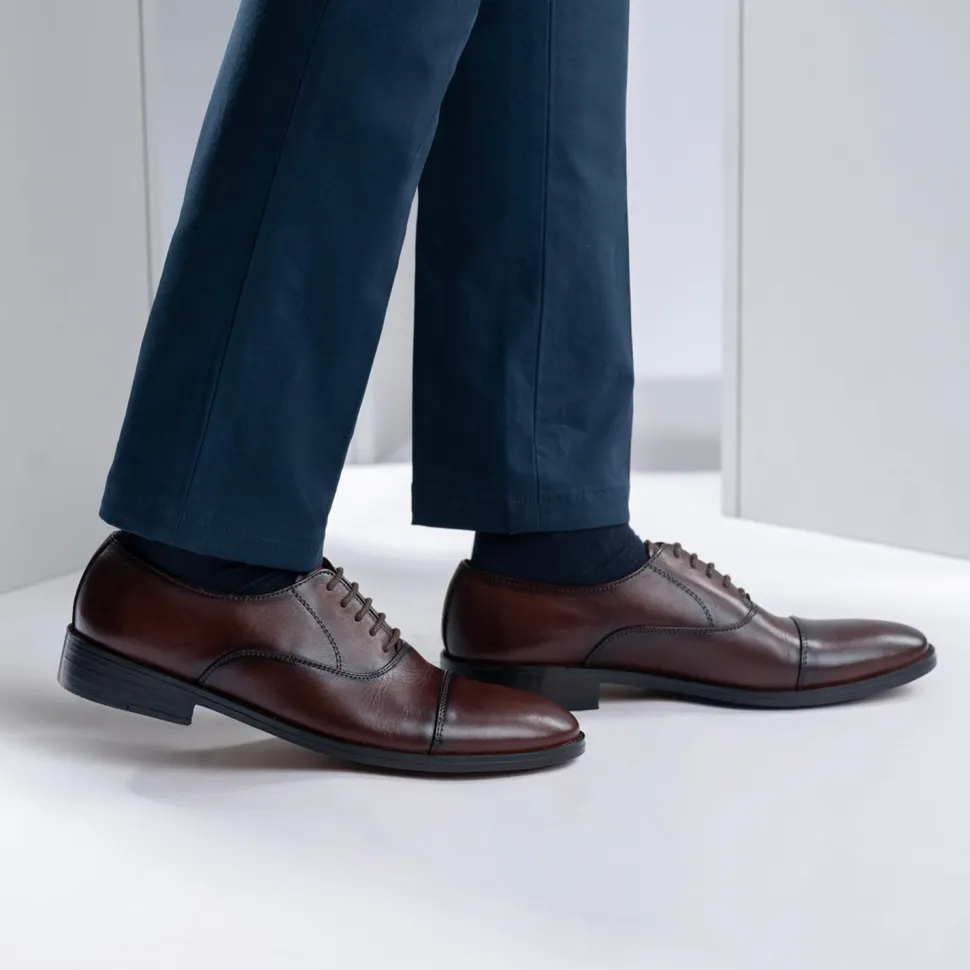 Professor Oxford Burnished Brown Leather Shoes
