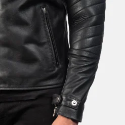 Raiden Black Leather Biker Jacket