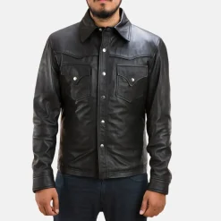 Ranchson Black Leather Shirt