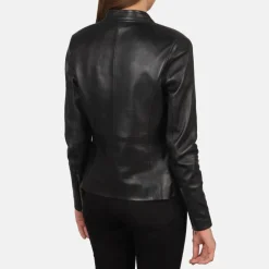 Rave Black Leather Biker Jacket