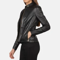 Rave Black Leather Biker Jacket