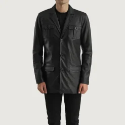 Ray Cutler Black Leather Blazer