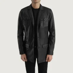 Ray Cutler Black Leather Blazer