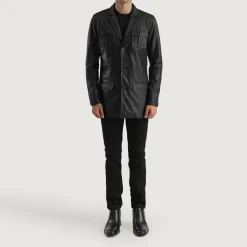 Ray Cutler Black Leather Blazer