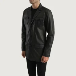 Ray Cutler Black Leather Blazer